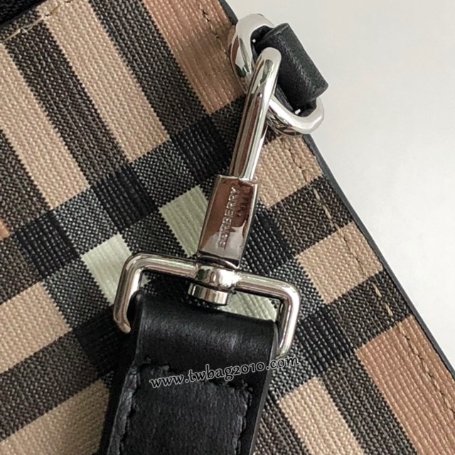 Burberry專門店新款男士手拿包 巴寶莉格紋環保帆布拉鏈收納袋 yxb1321
